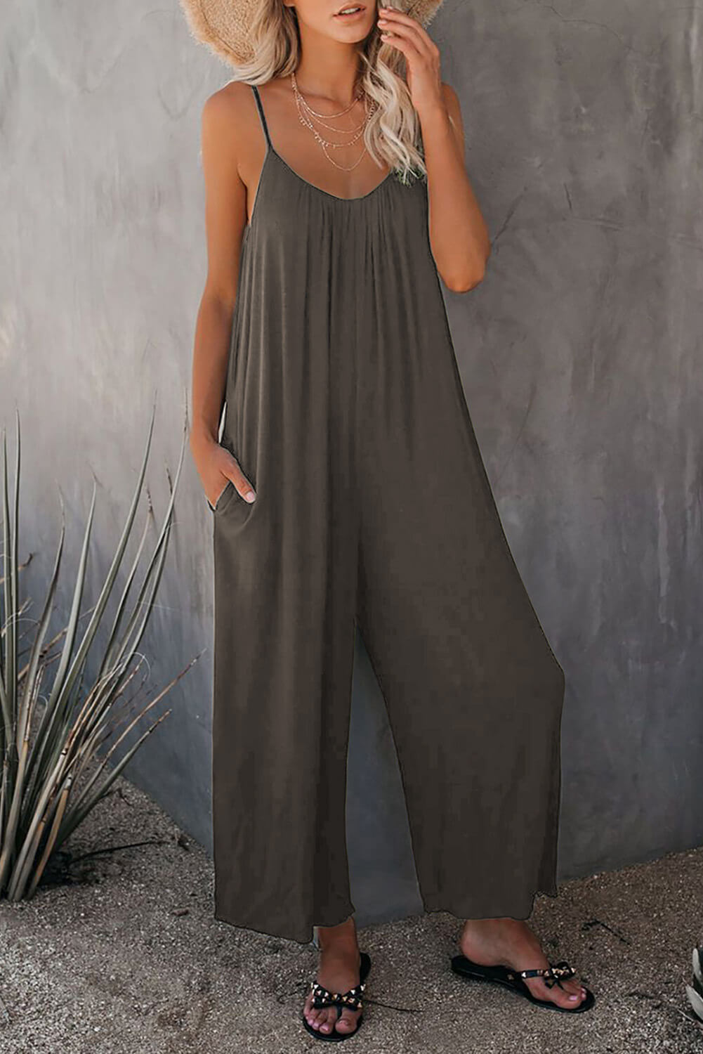 Chic Fluid Jumpsuit with Smooth Finish and Versatile Style