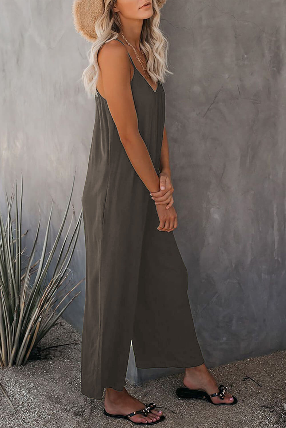 Chic Fluid Jumpsuit with Smooth Finish and Versatile Style