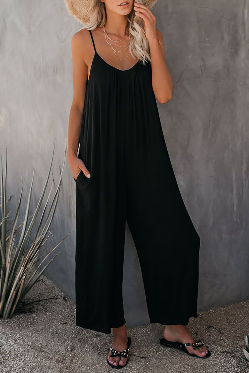 Chic Fluid Jumpsuit with Smooth Finish and Versatile Style