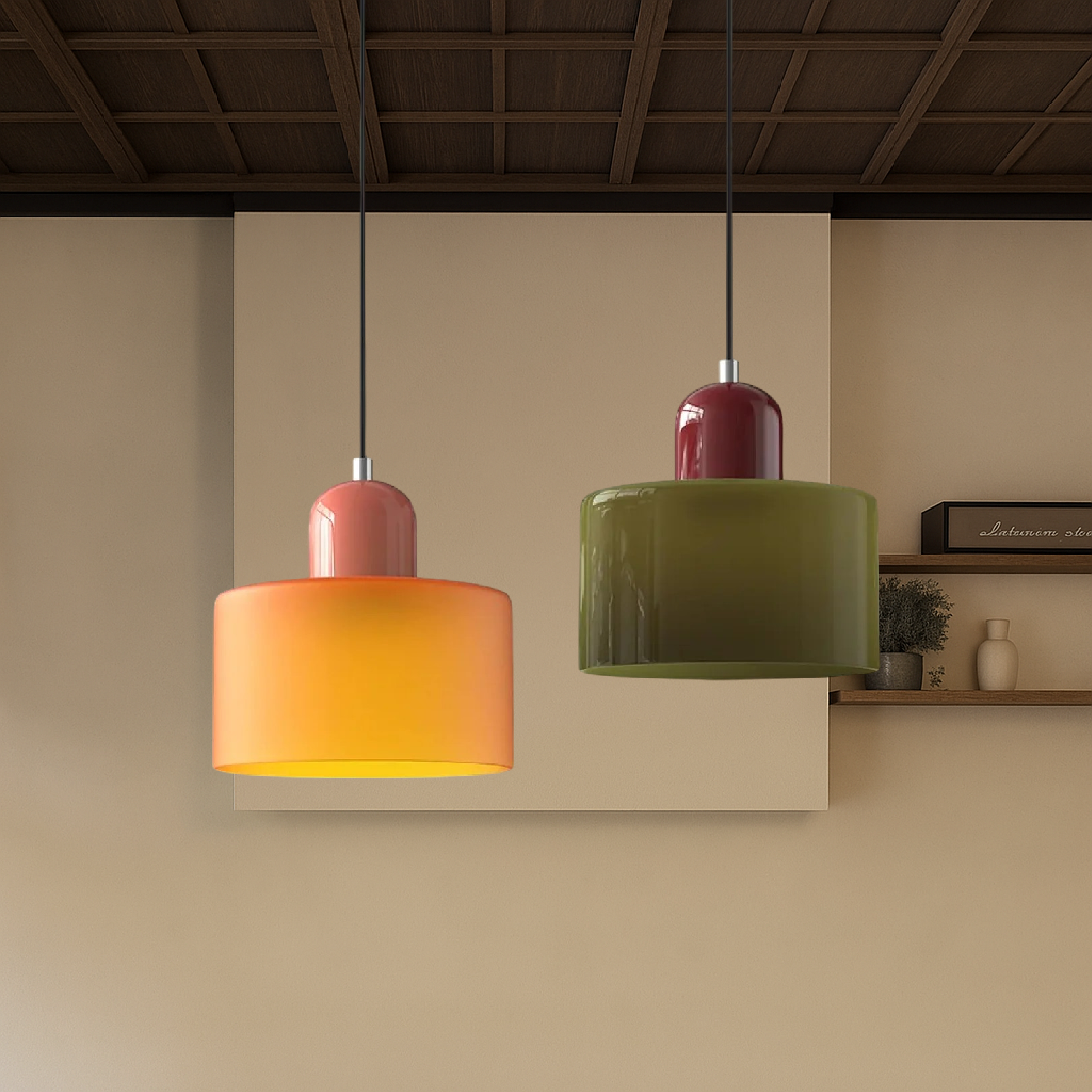 Bauhaus-Style Pendant Light, Geometric Ceiling Lamp