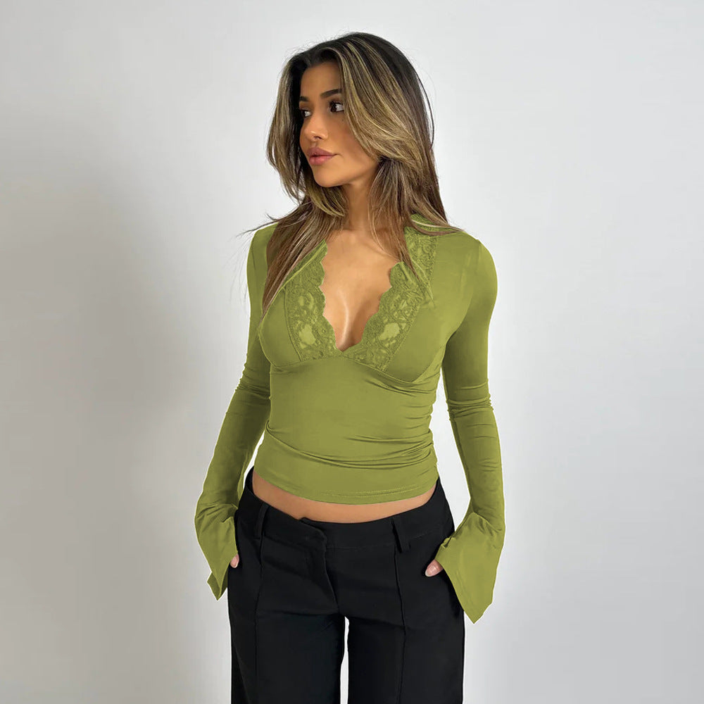 Elegant Lace-Trimmed Kylie Top for Effortless Style