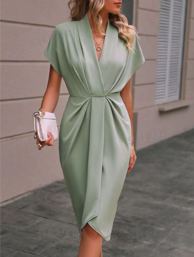 Elegant Women’s Midi Wrap Dress – Stylish & Comfortable