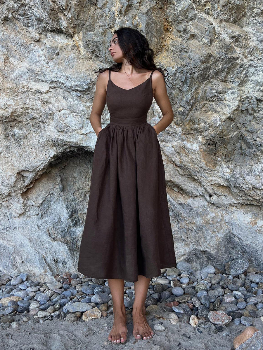 Cotton Maxi Dress with Long Straps for Comfortable Everyday Wear