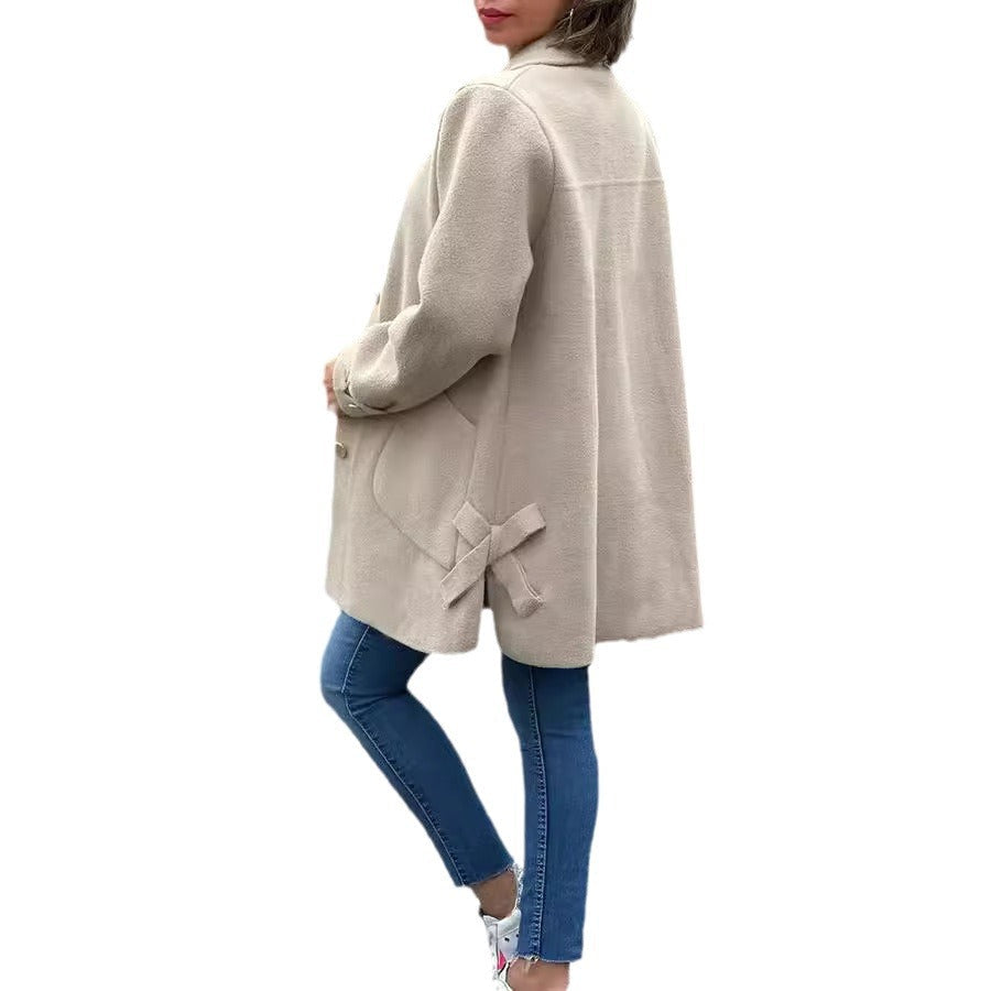 Women's Oversized Wool-Blended Coat - Classic Longline Winter Outerwear
