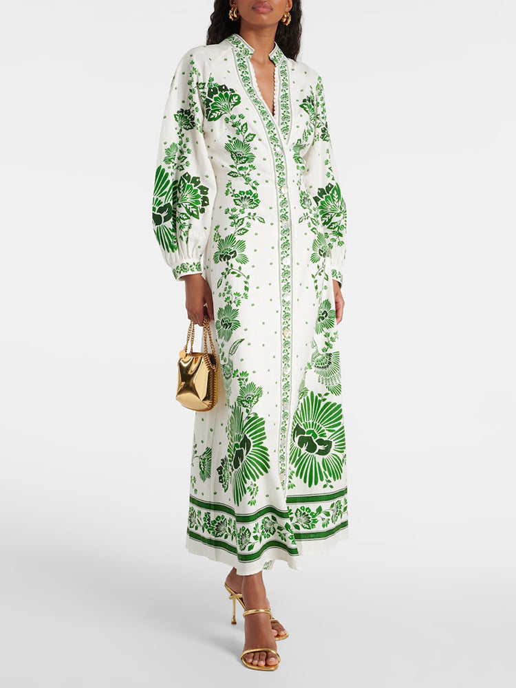 Embroidered A-Line Dress with Elegant Detail