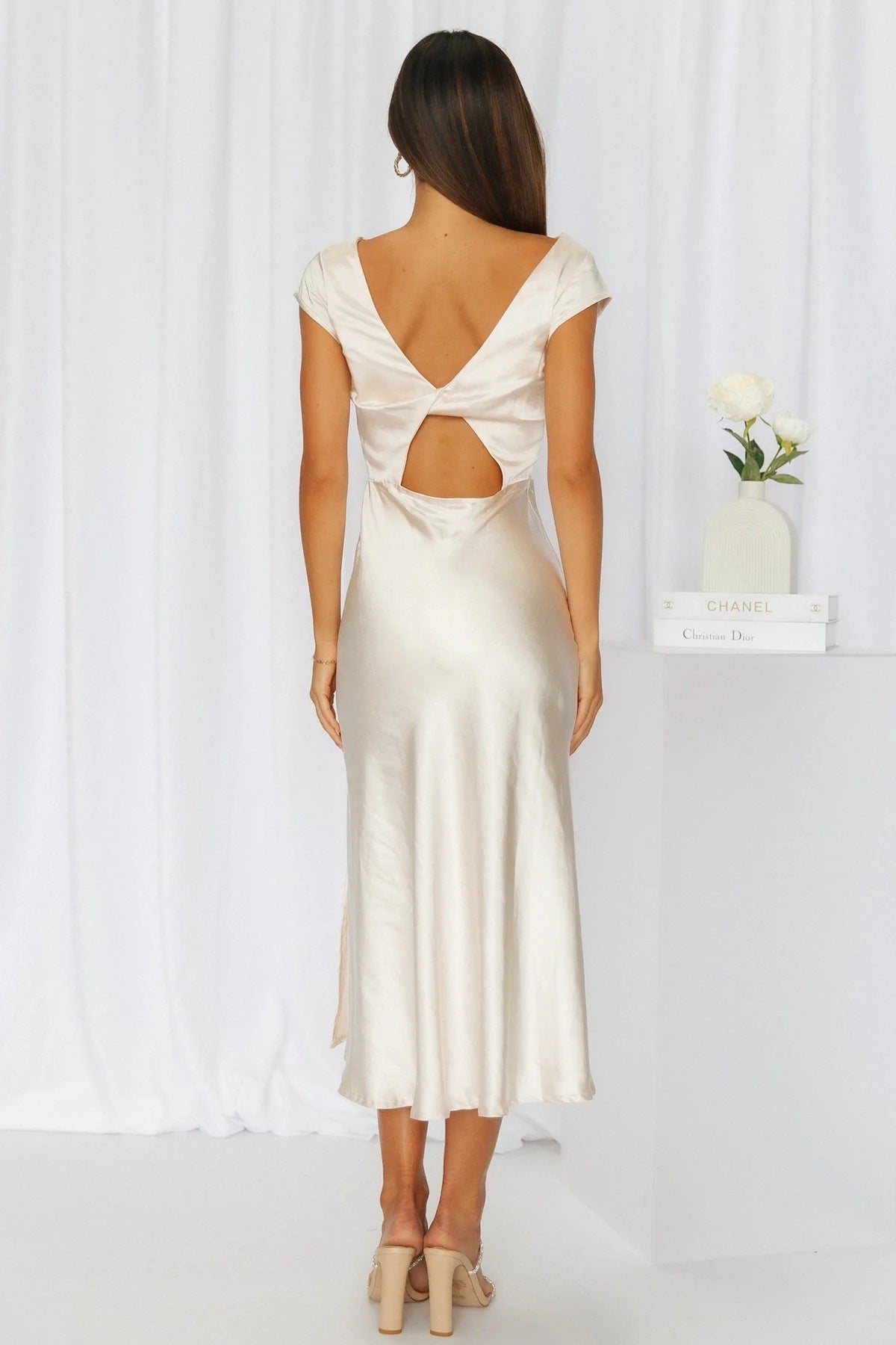 Ethereal Elegance Women's Midi Dress for Special Occasions