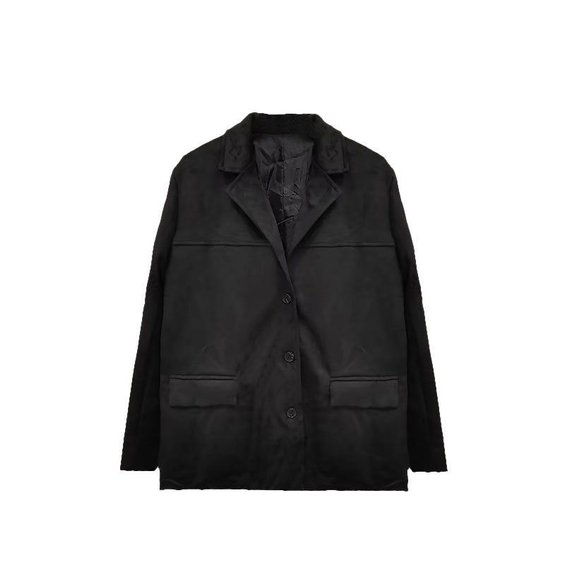 Women’s Suede Oversized Blazer Jacket