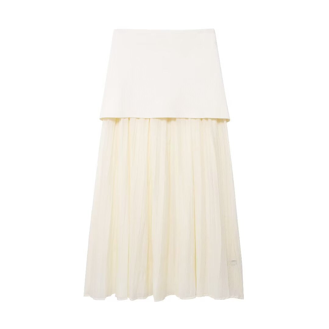 Knitted Two-Piece Set with Pleated Skirt for Stylish Comfort