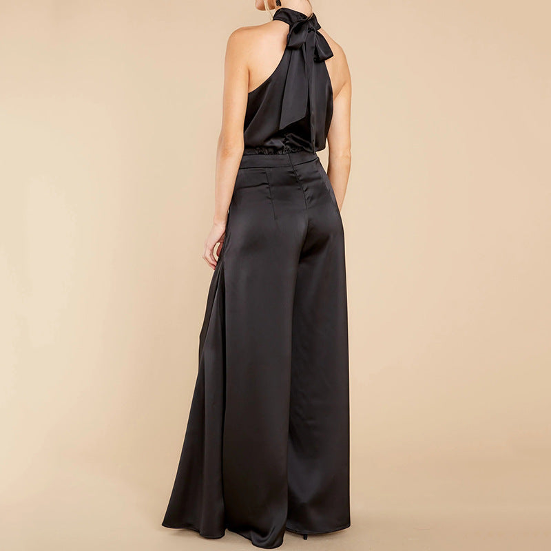Chic Halter Neck Jumpsuit for Effortless Style and Comfort
