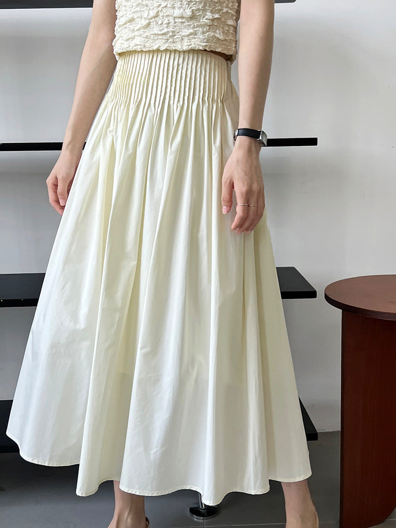 High-Waisted Midi Skirt with Flattering Fit and Versatile Style