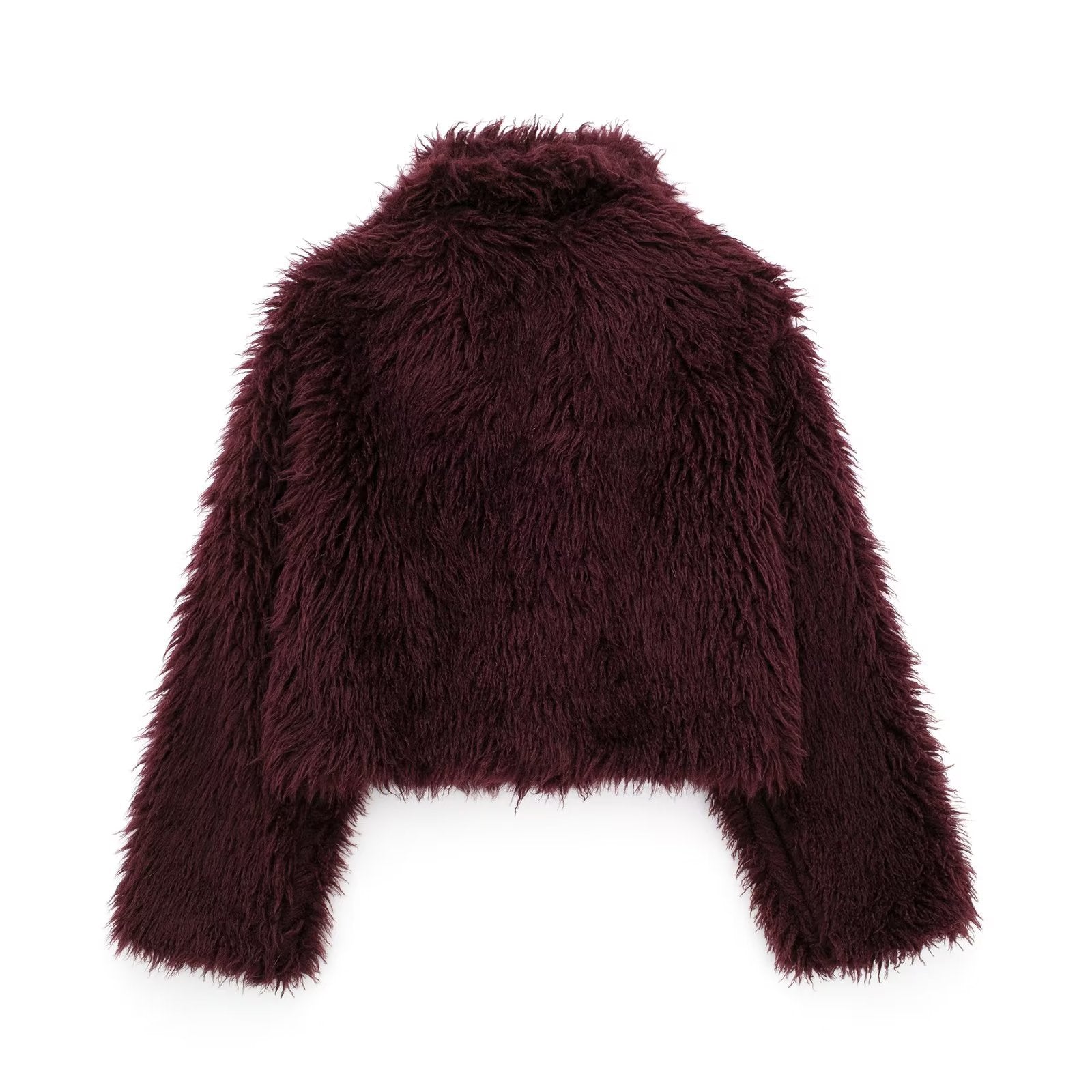 Burgundy Plush Jacket for Comfort and Style