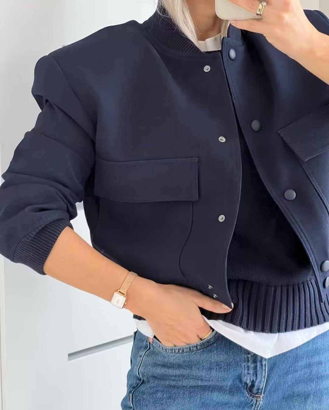Women's Short Bomber Jacket – Stylish and Versatile Outerwear