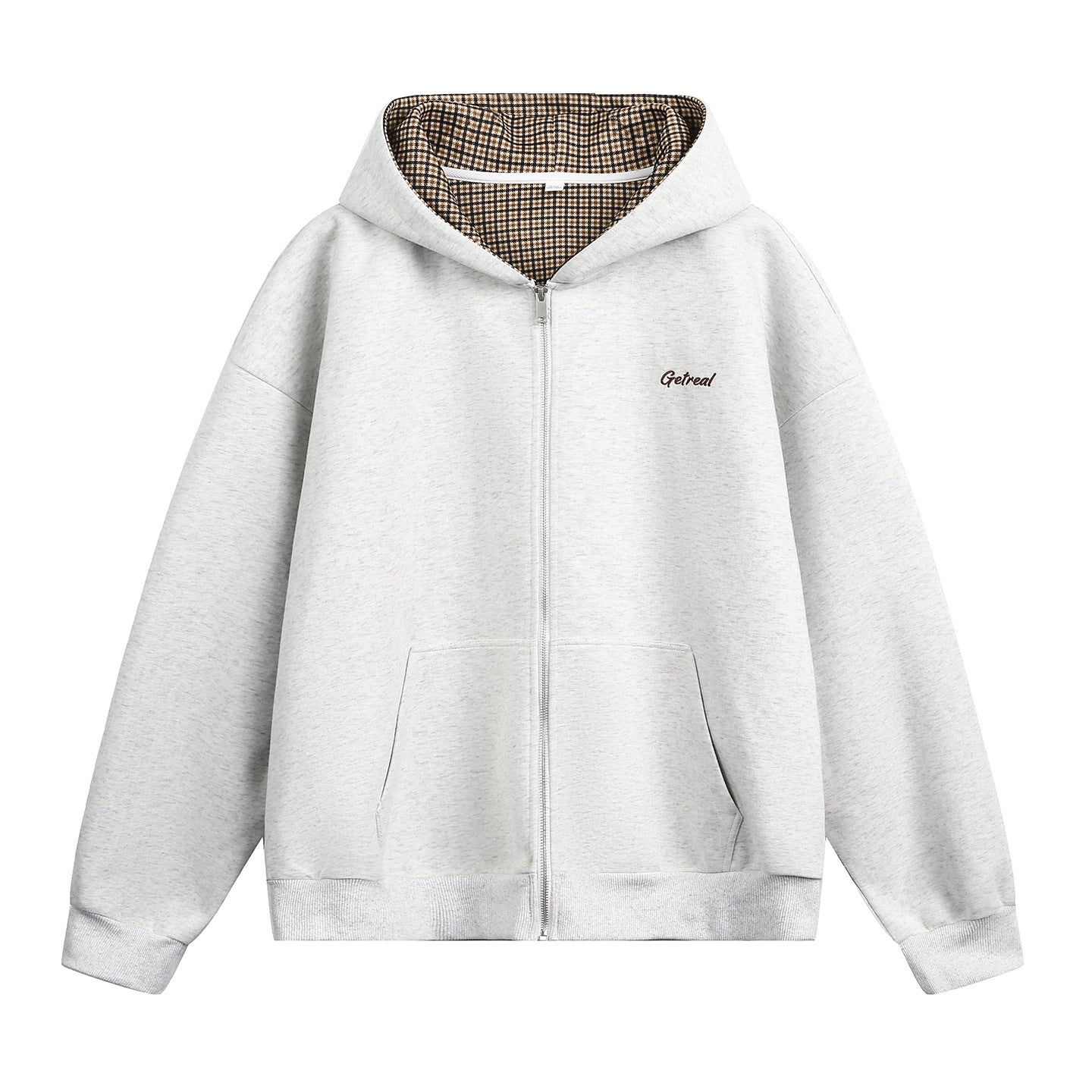 Men’s Get Real Checked Lined Zip Hoodie