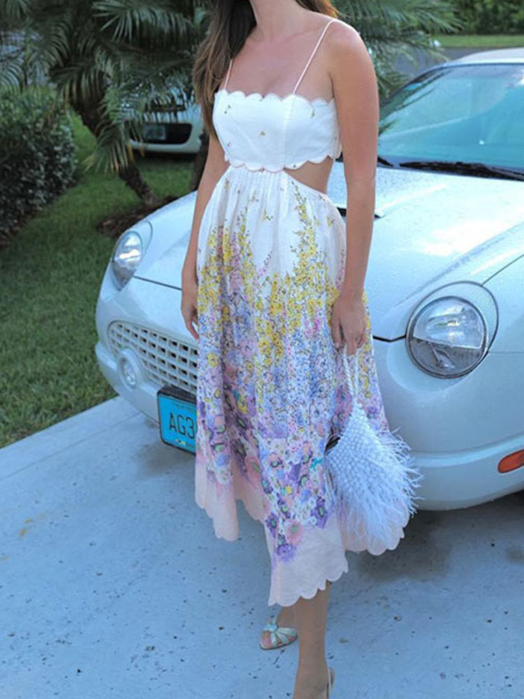 Floral Halter Neck Dress for Elegant Occasions
