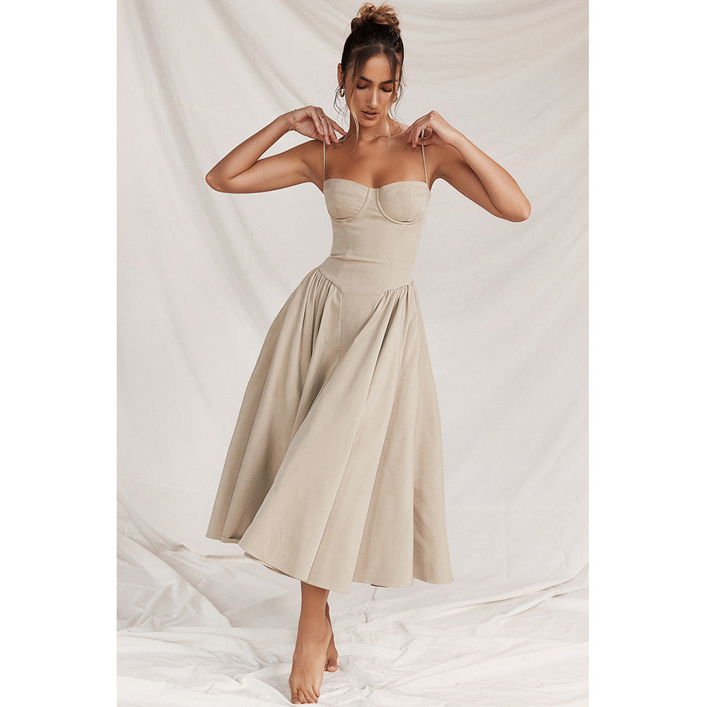 Elegant Corset Dress with Adjustable Straps and Fitted Bodice