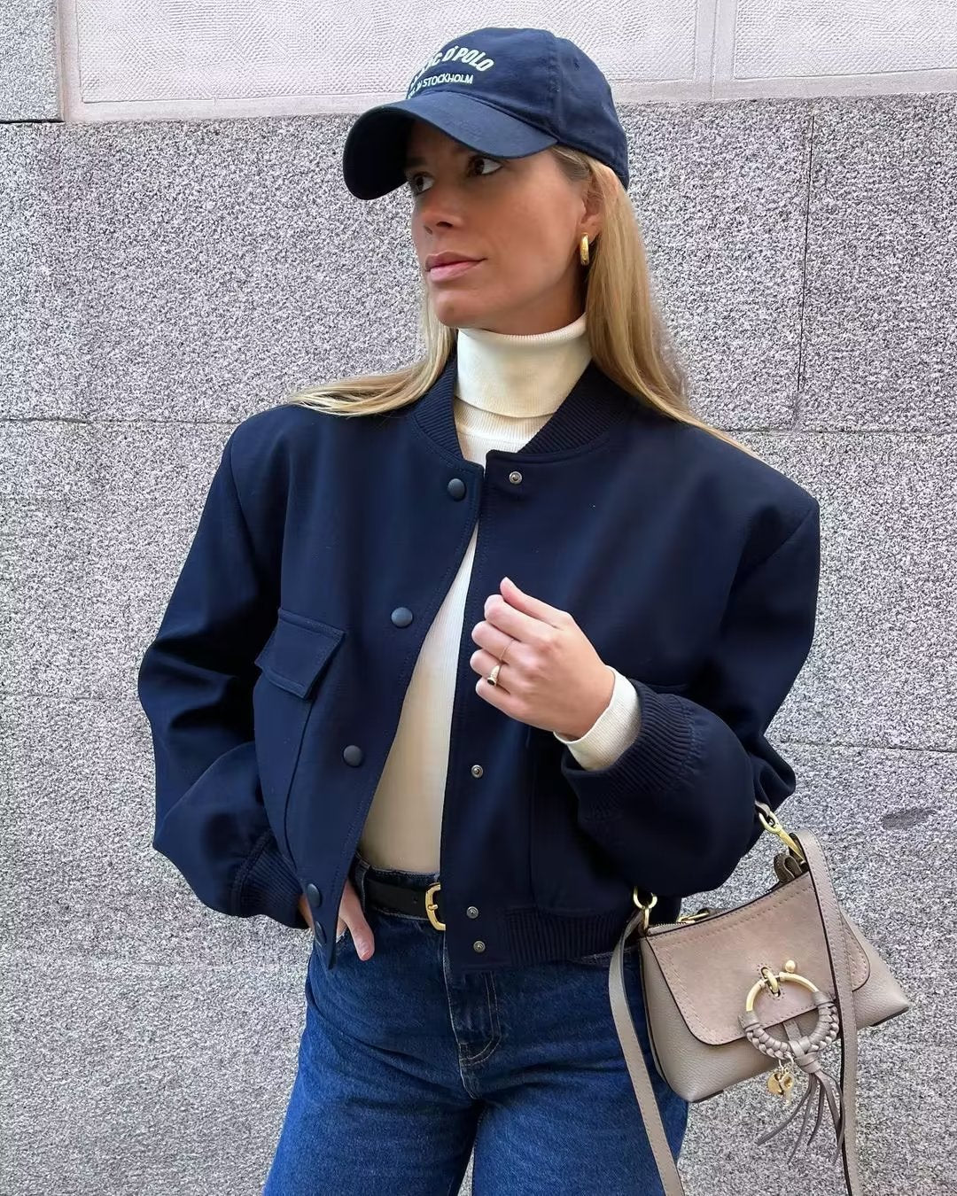 Women's Short Bomber Jacket – Stylish and Versatile Outerwear