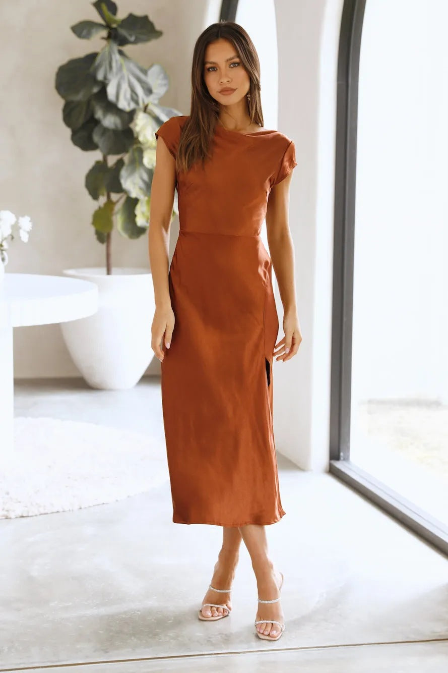 Ethereal Elegance Women's Midi Dress for Special Occasions