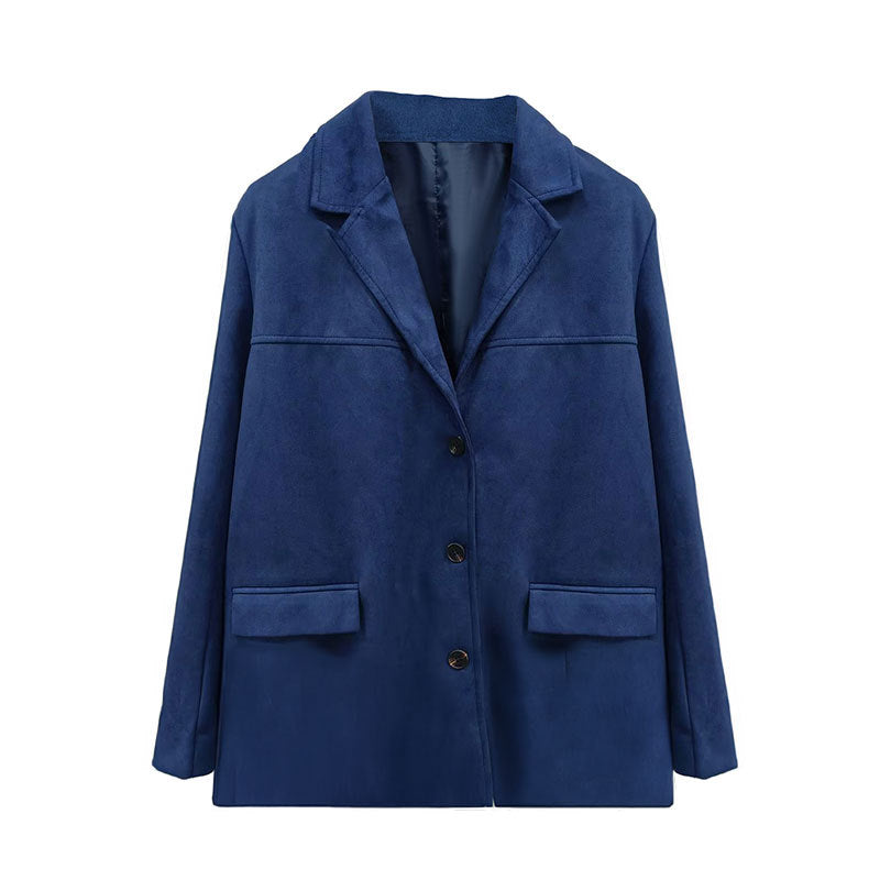 Women’s Suede Oversized Blazer Jacket