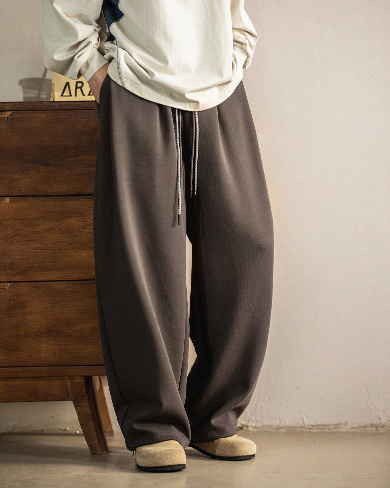 Men’s Relaxed Wide-Leg Drawstring Trousers