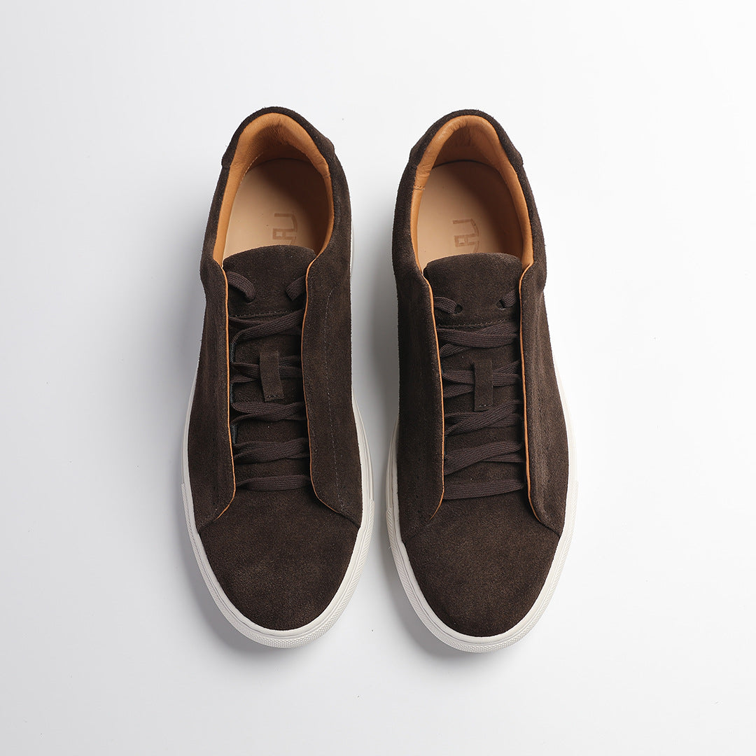 Men’s Brown Suede Low Sneakers