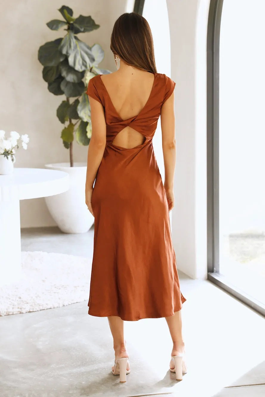 Ethereal Elegance Women's Midi Dress for Special Occasions