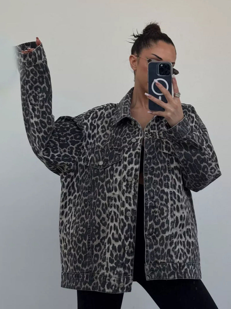 Leopard Print Women's Animal Jacket for Stylish Layering