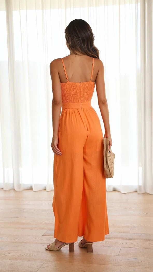 Front Knot Mono Jumpsuit for Effortless Style and Comfort