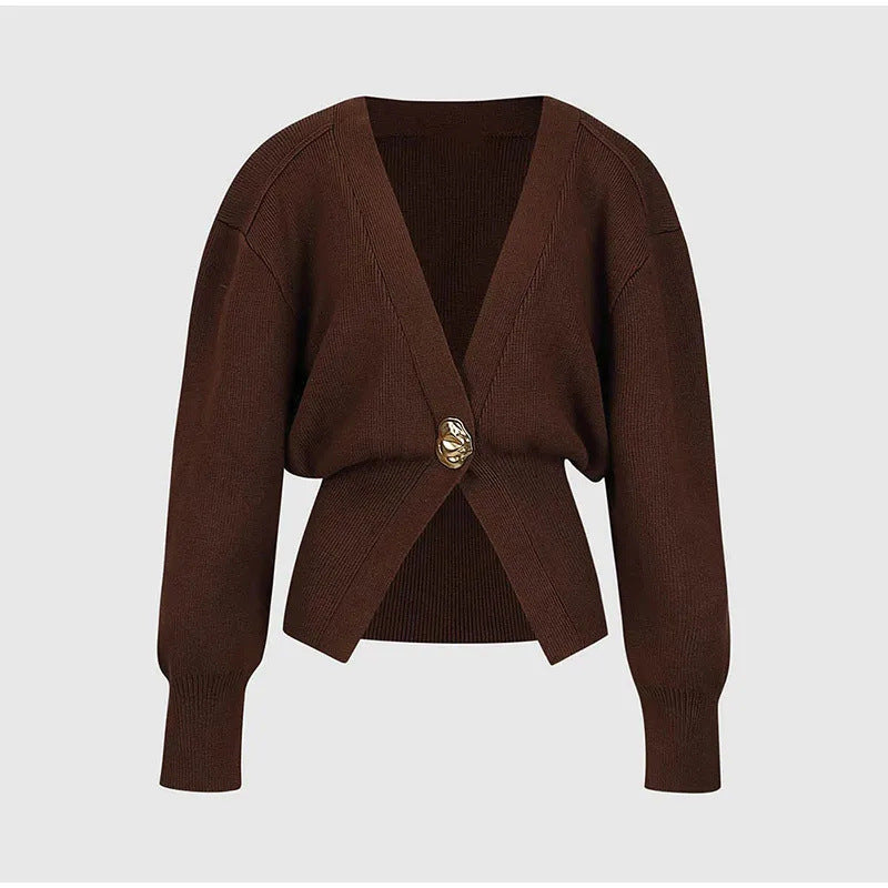 Women’s V-Neck Buttoned Cardigan Sweater