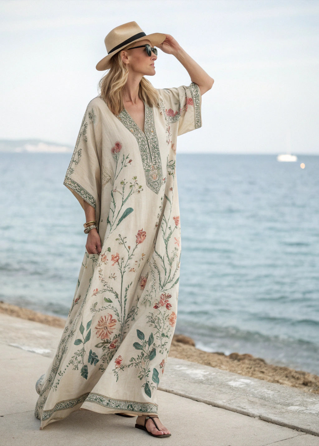Bohemian Style Printed Kaftan Dress for Women