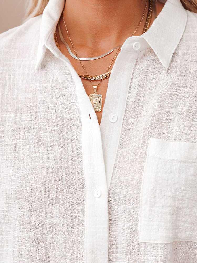 Linen Short Sleeve Shirt for Women - Lightweight and Breathable
