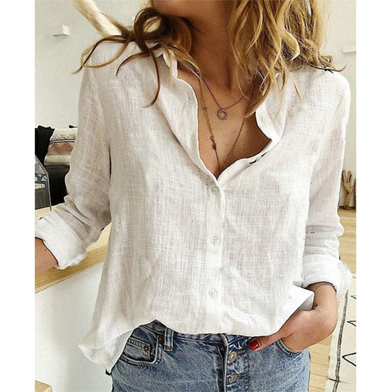 Linen Dress Shirt for Women - Lightweight & Breathable Fabric