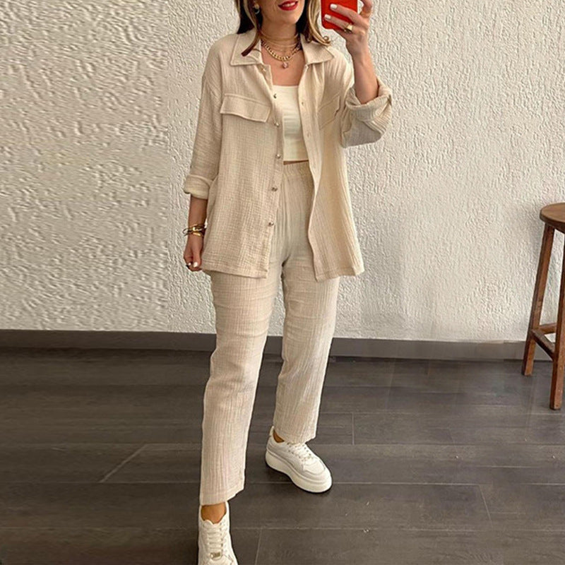 Women's Casual Shirt and Trouser Set - Stylish and Comfortable Outfit