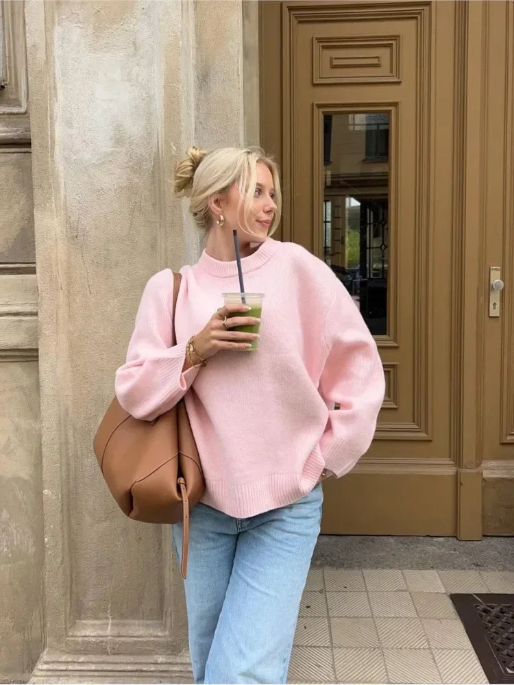 Pink Lightweight Sweater – Soft, Comfortable Knit