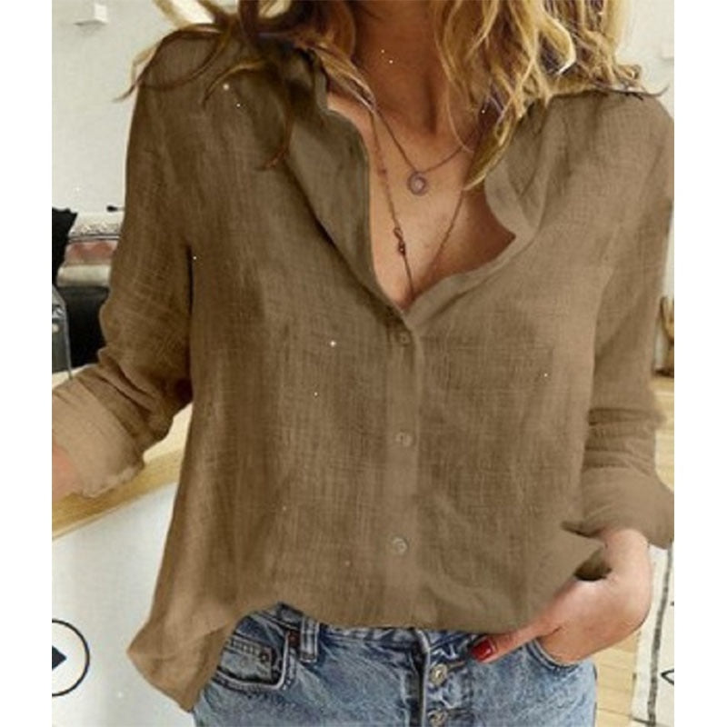 Linen Dress Shirt for Women - Lightweight & Breathable Fabric