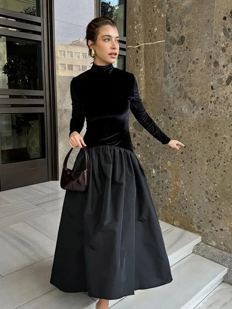 Midi Long Sleeve Dress with Elegant Design and Comfortable Fit