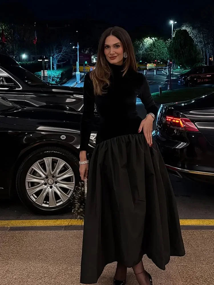 Midi Long Sleeve Dress with Elegant Design and Comfortable Fit