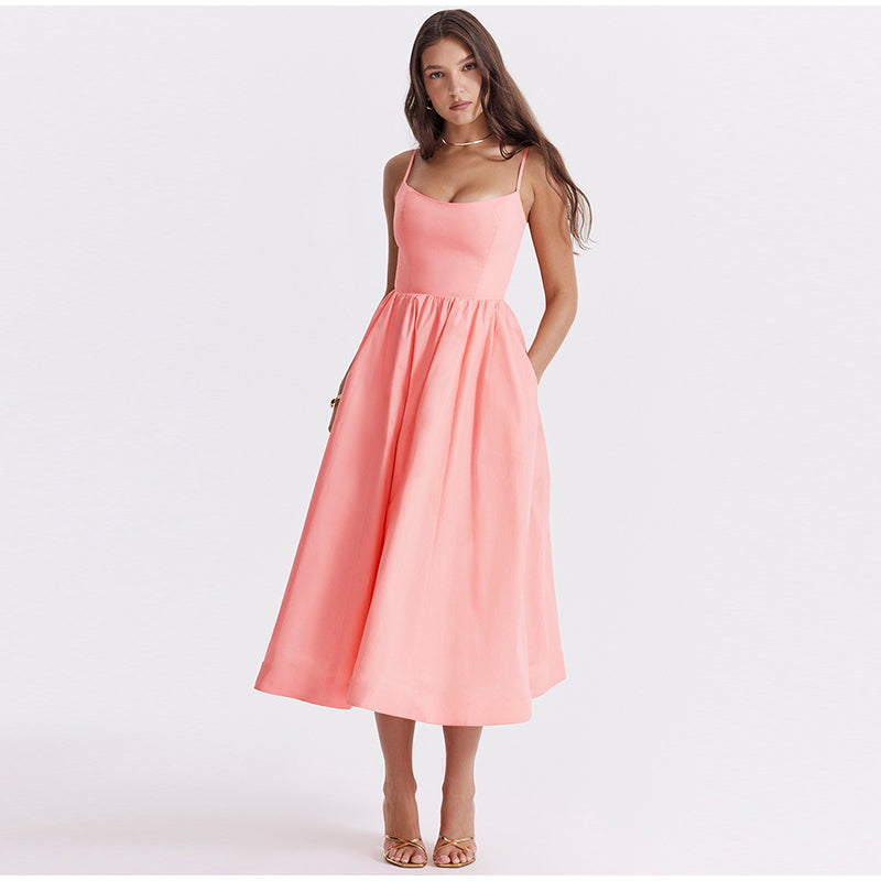 Girls' Elegant Princess Dress with Sparkling Details and Flare Skirt