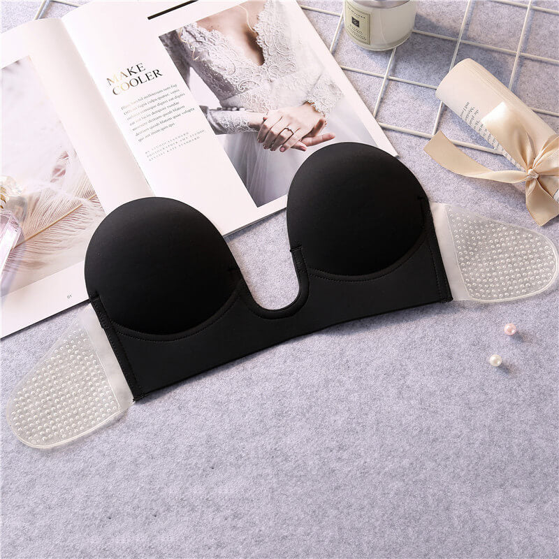 Invisible Strapless Push-Up Bra with Adhesive Support