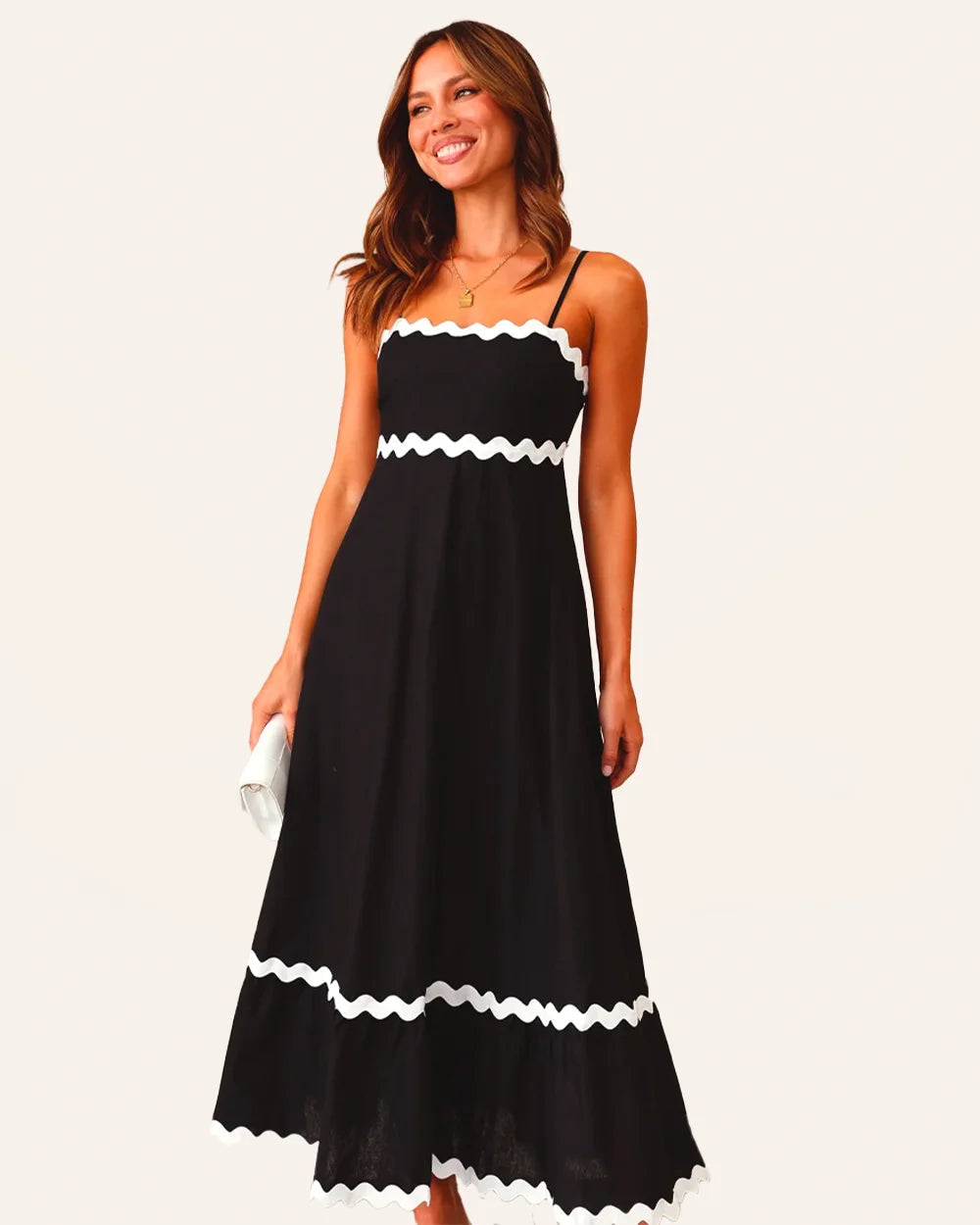 Elegant Contrast Long Capri Dress for Stylish Summer Wear