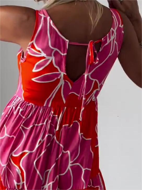 Floral Abstract A-Line Dress for Women