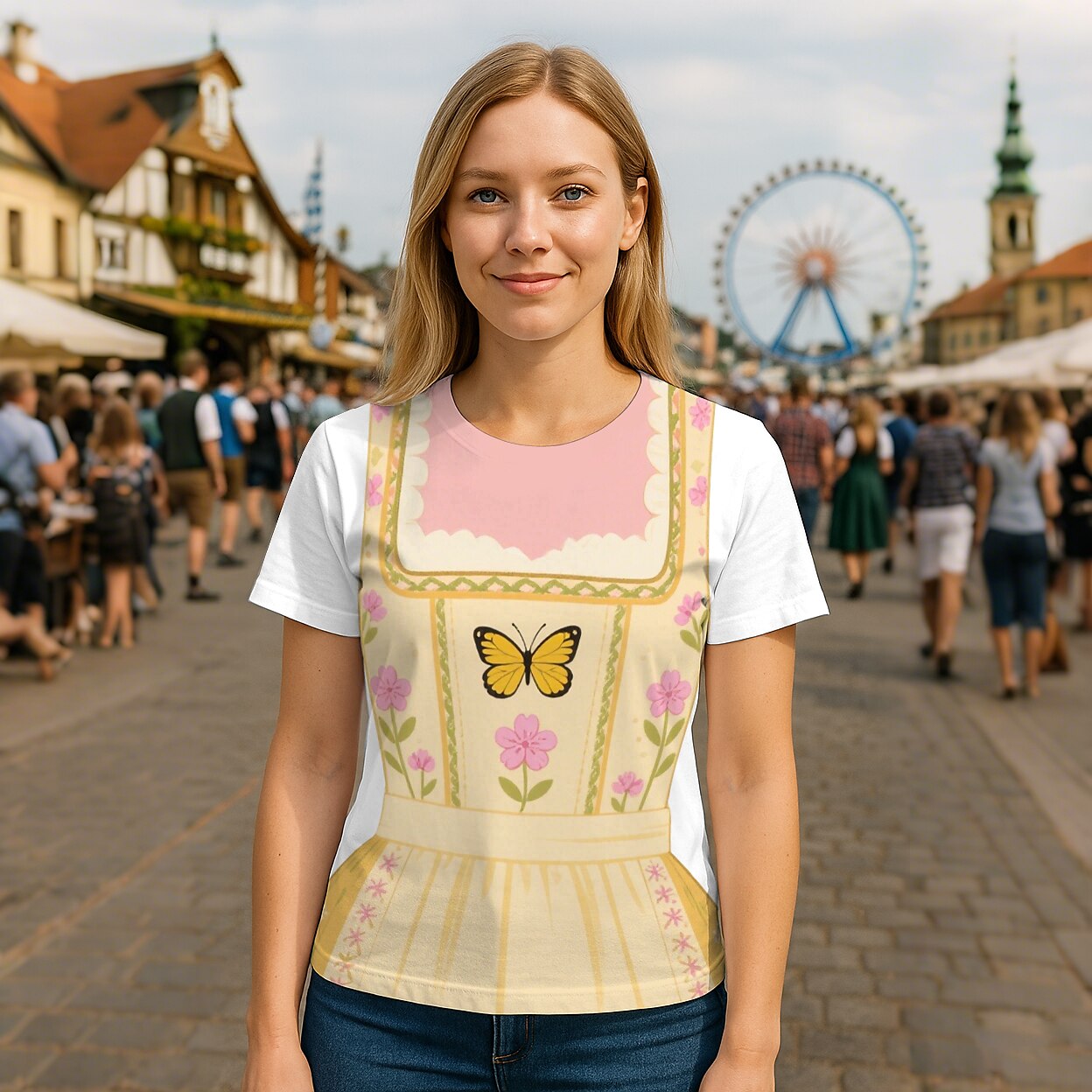Women's Oktoberfest Dirndl Print T-shirt