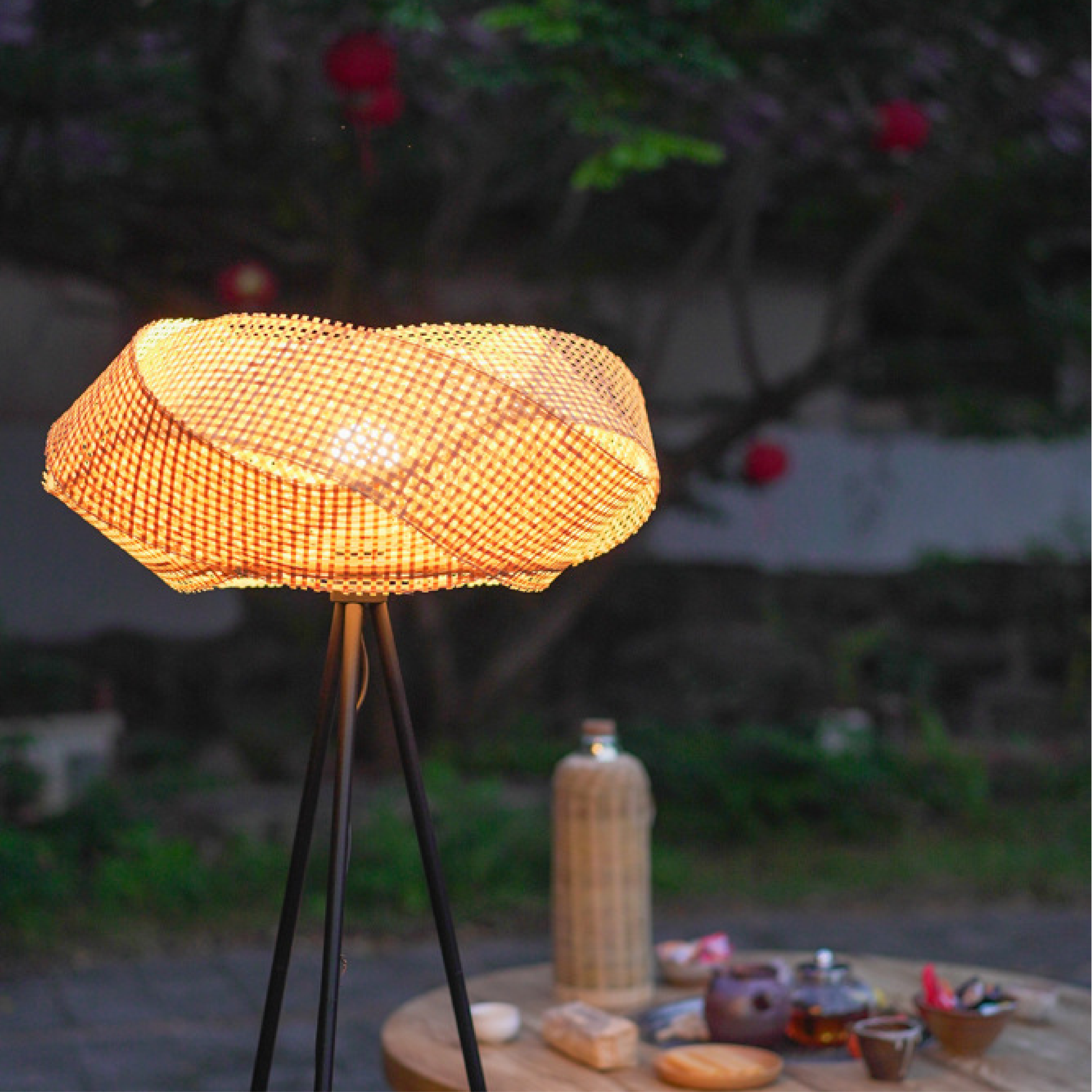 Bamboo Floor Lamp for Soft Ambient Light