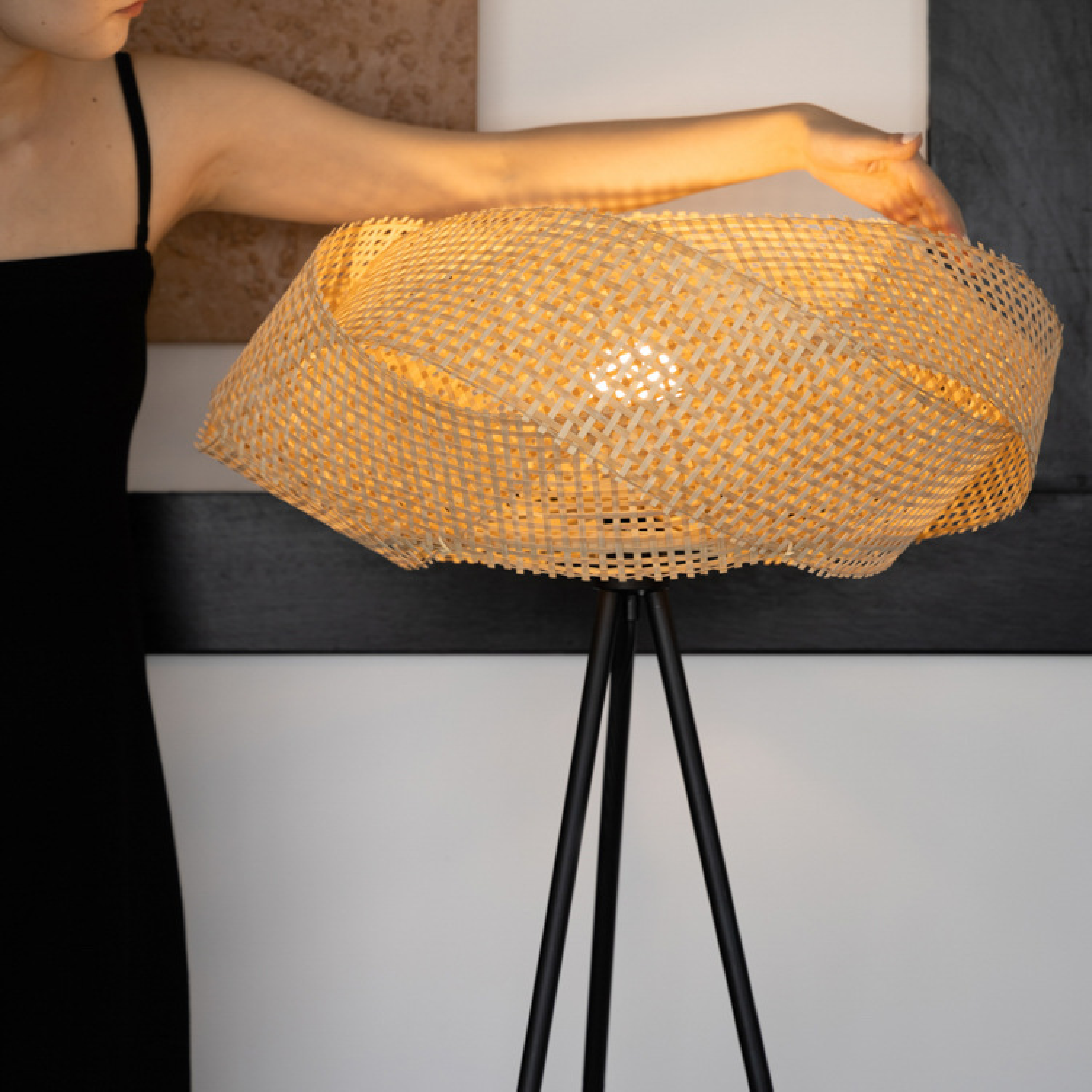 Bamboo Floor Lamp for Soft Ambient Light