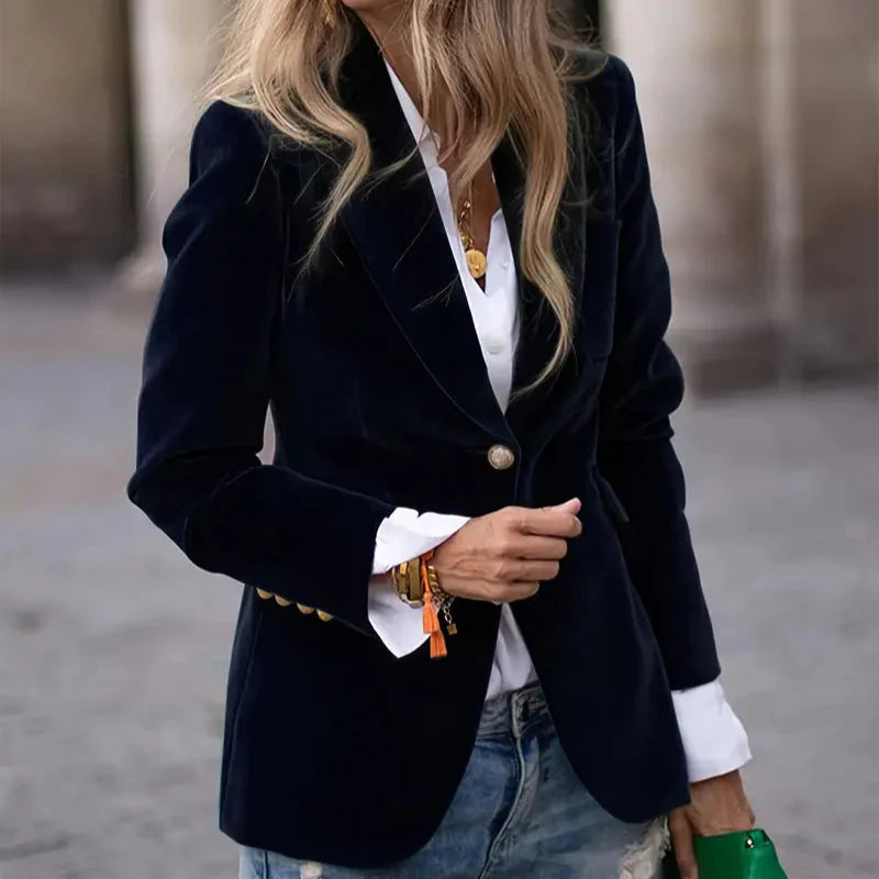 Elegant Velvet Blazer for Women – Stylish & Comfortable