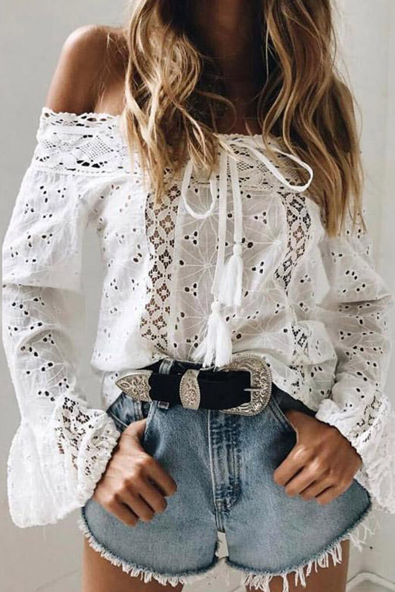 Off-the-Shoulder Lace Top for Elegant Style and Comfort