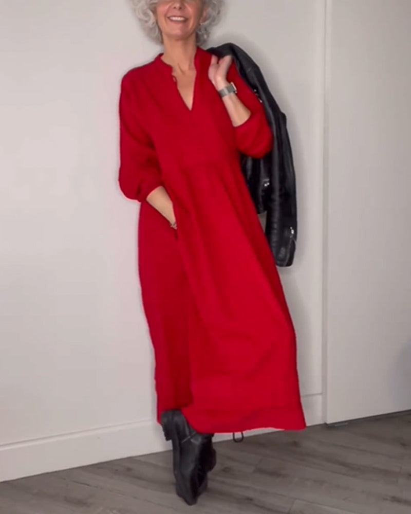 Elegant Long Dress with Pockets for Effortless Style