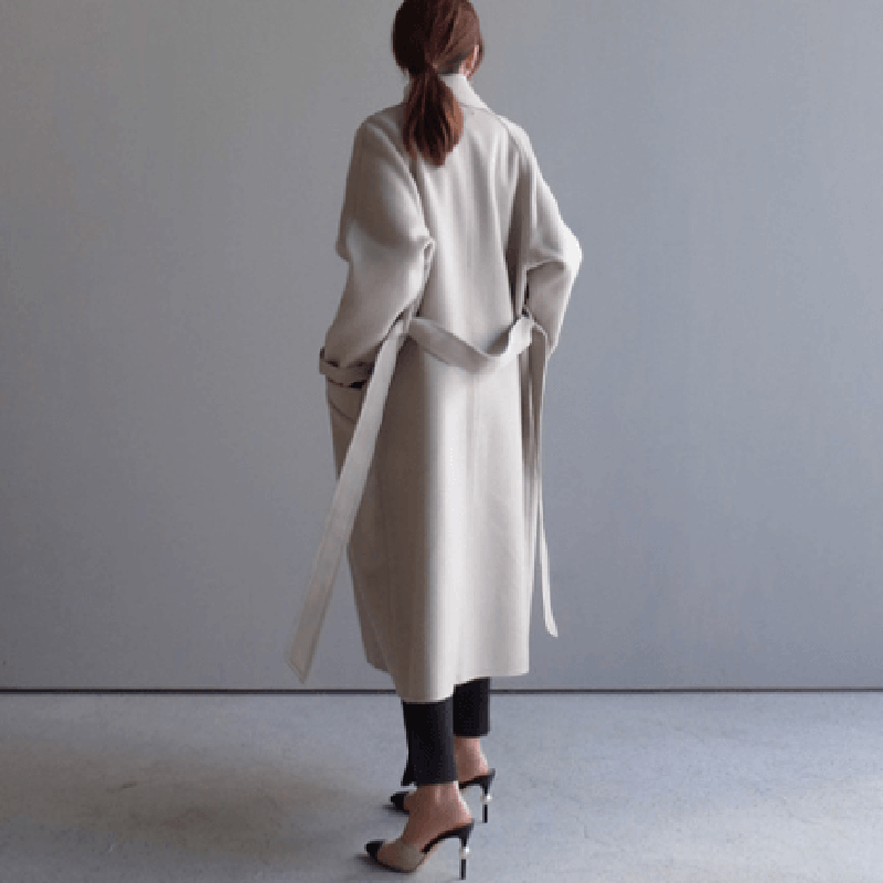 Stylish Women's Trench Coat with Belted Design and Pockets