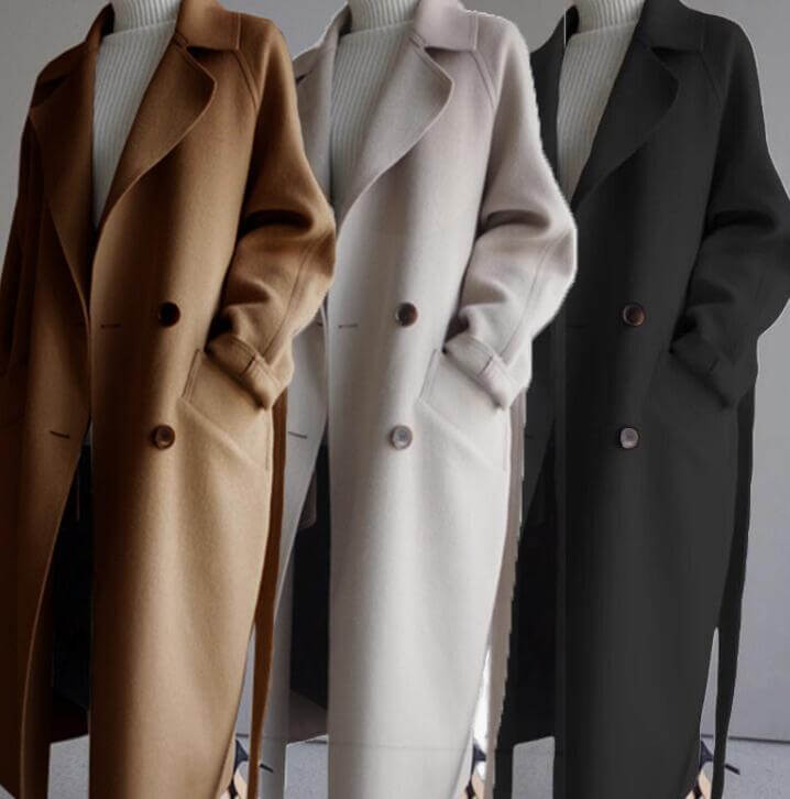 Stylish Women's Trench Coat with Belted Design and Pockets
