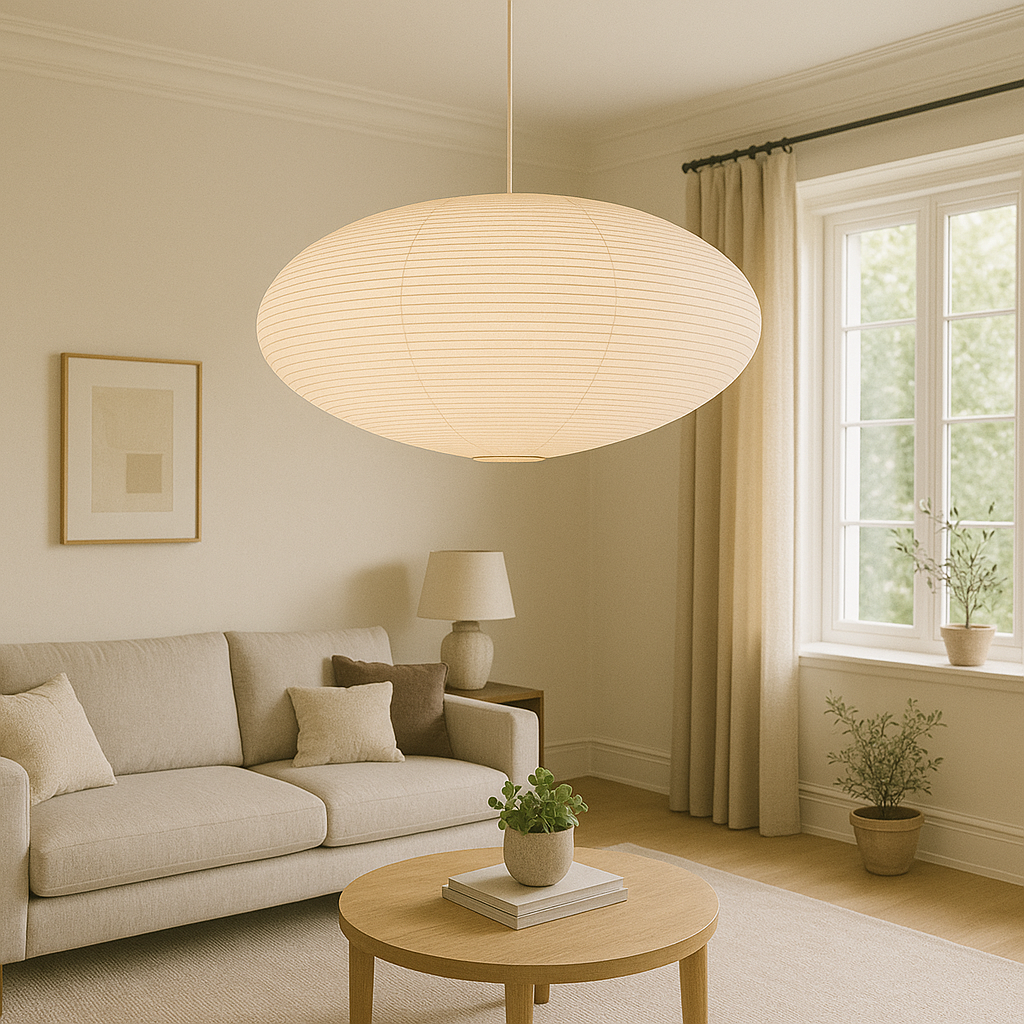 Paper Pendant Light, Minimalist Design, Ambient Glow