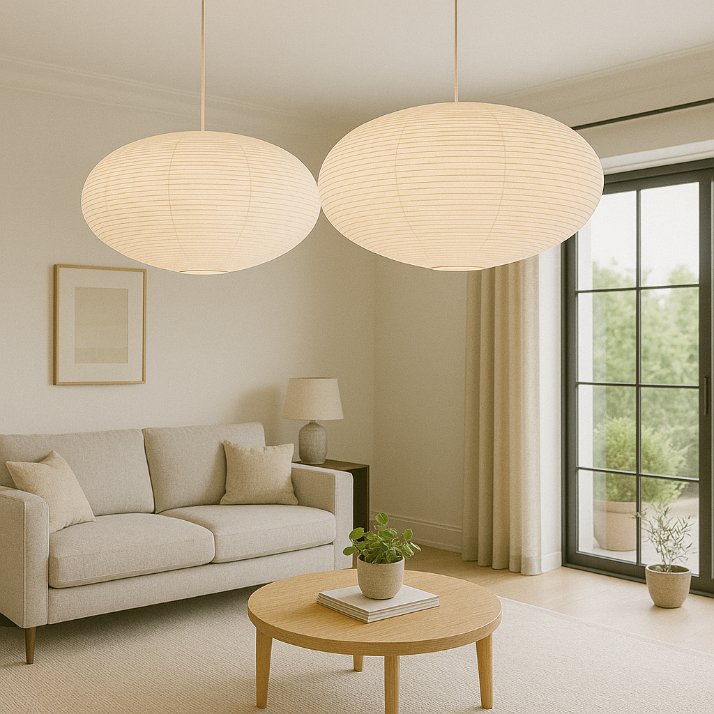Paper Pendant Light, Minimalist Design, Ambient Glow